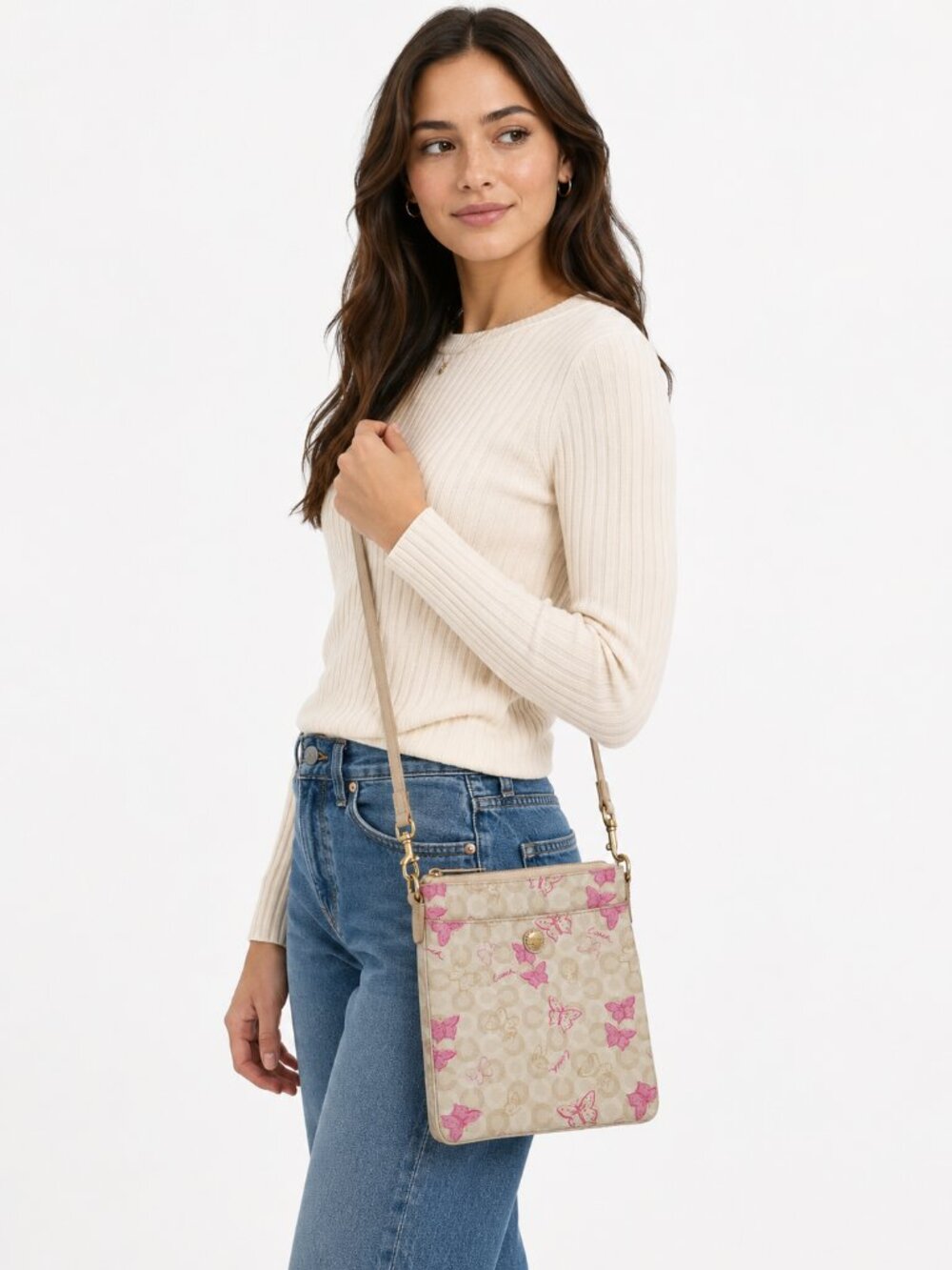 Coach Women's Beige Coach Butterfly Monogram Crossbody Bag